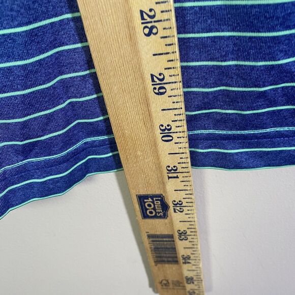 Donald Ross Men's Medium Golf Polo Shirt Blue Green Striped Casual PGA - Picture 10 of 11